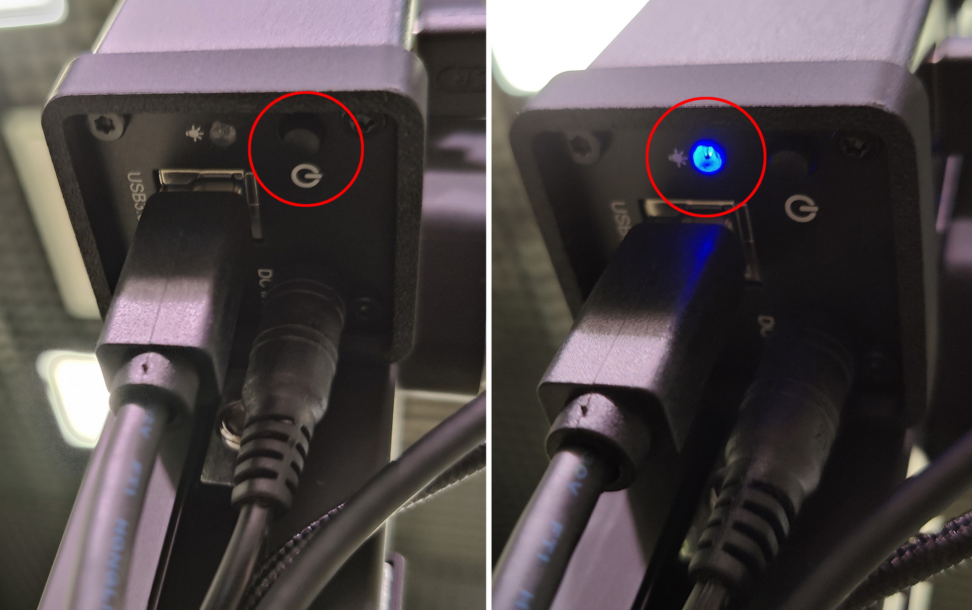 Turning on the USB hub