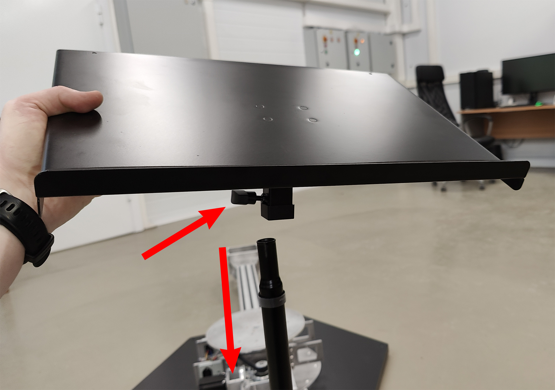 Laptop stand shelf installation