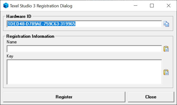 Registration Dialog