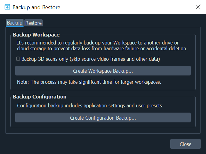 Backup and Restore