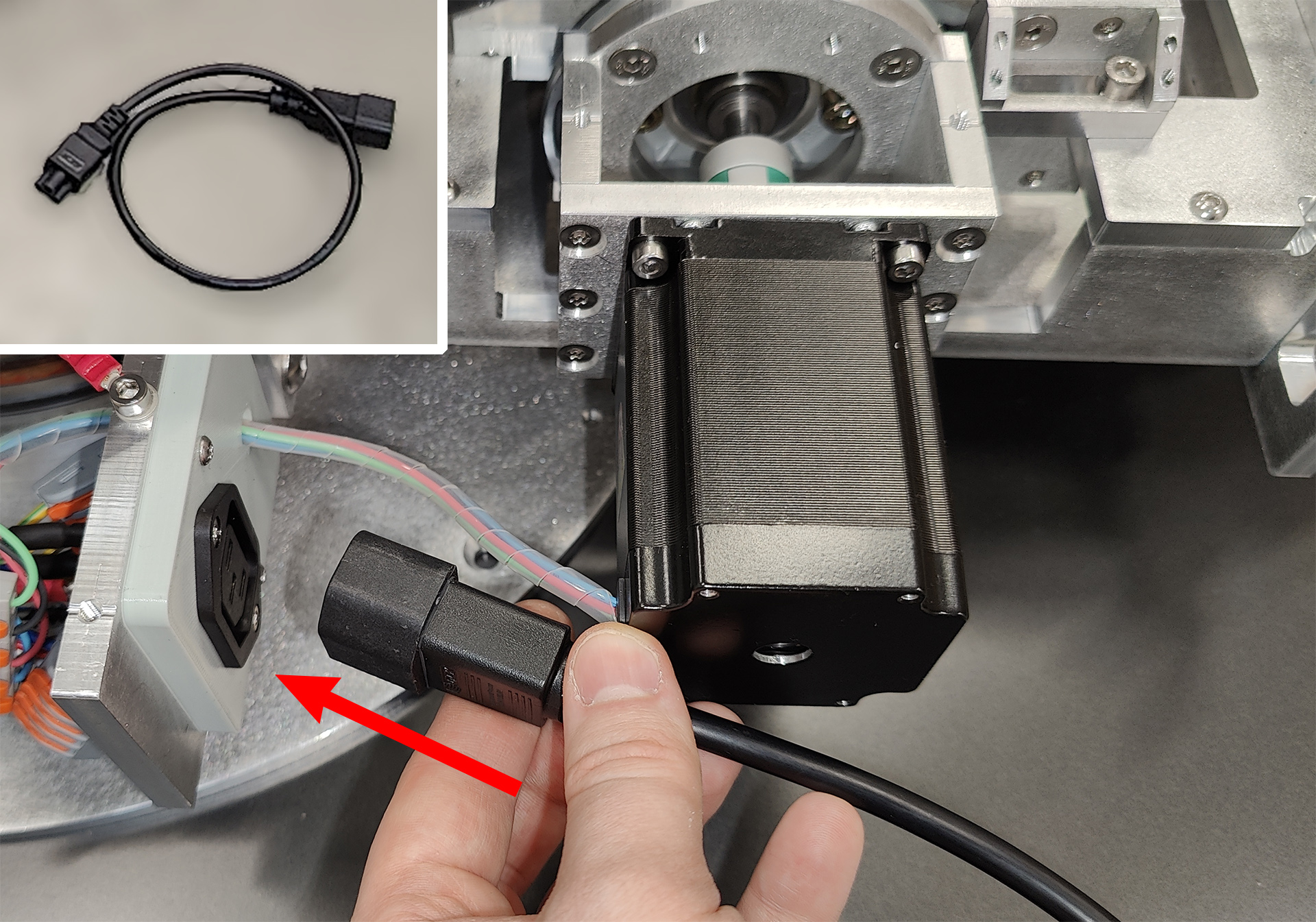 Подключение кабеля для блока питания ноутбука